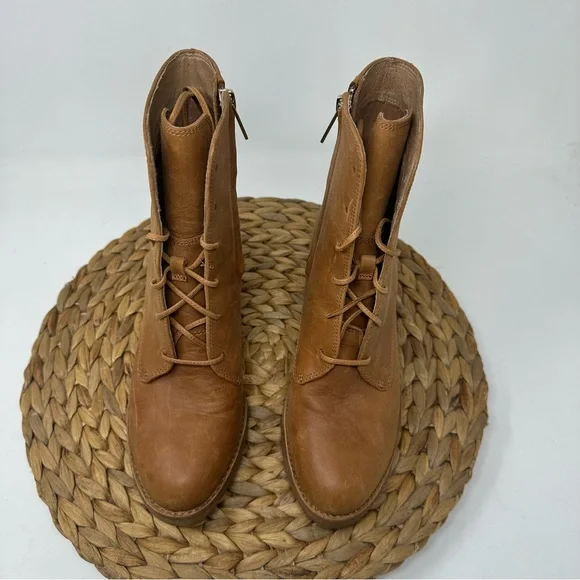 UGG Leather Oriana Lace Up Ankle Boot Chestnut Tan Size 6.5 - Picture 5 of 8